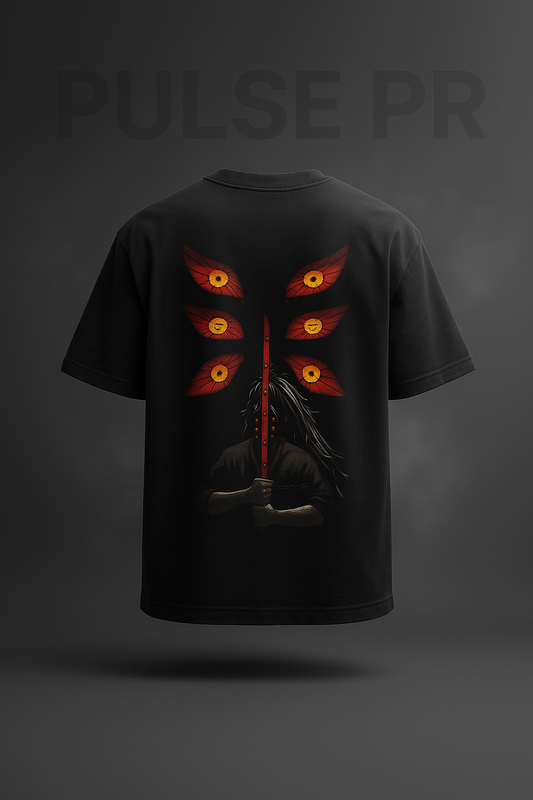 Eyes of Vengeance-Oversized Graphic Tee – Dark Ninja Edition